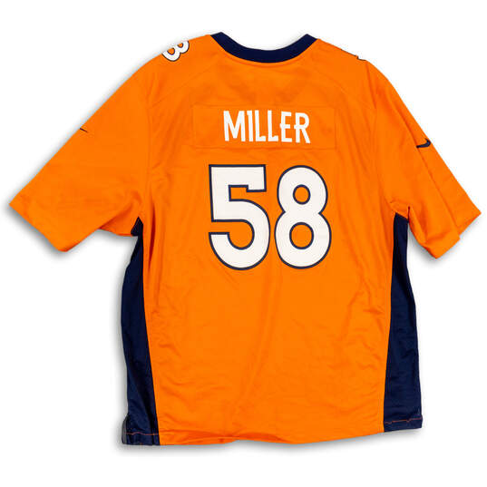 Mens Orange #58 Denver Broncos Von Miller Football NFL Jersey Size XXL image number 1