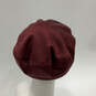 Womens Red Rope Trim Flat Top Lined Windproof Newsboy Cap Size Medium image number 4