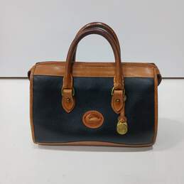 Dooney & Bourke Black/Brown All Weather Leather Tote Handbag