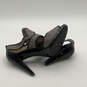 Womens Black Gray Textile Zipper Open Toe Strappy Cone Heels Size 10 M image number 4