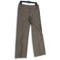Womens Gray Brown Striped Flat Front Slash Pocket Wide Leg Dress Pants Sz 8 image number 1
