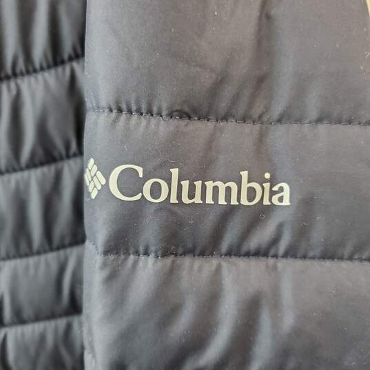 Columbia Navy Blue Puffer Hooded Rain Jacket image number 3