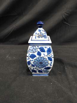 Small Blue and White Floral Ceramic Vase