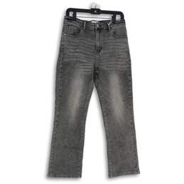 NWT Womens Gray Denim Distressed Vintage Wash Straight Leg Jeans Size 9/29