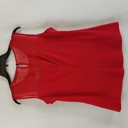 Andrew Marc Sleeveless Blouse P Red