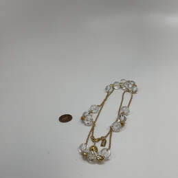 Designer Kate Spade Gold-Tone Rhinestone Clear Beaded Necklace w/ Dust Bag alternative image