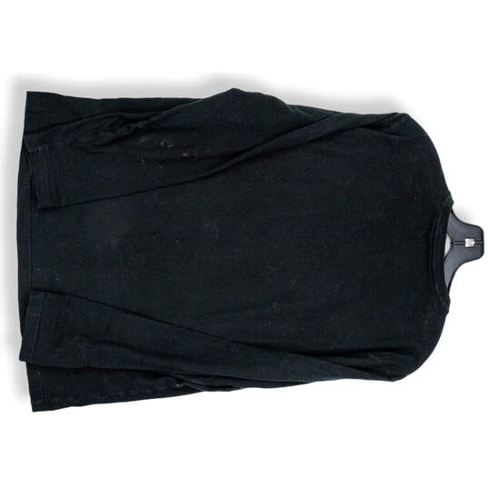Mens Black Soft Wash Long Sleeve Crew Neck Stretch Pullover T-Shirt Size L image number 2