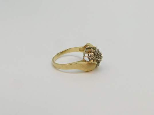 10K Yellow Gold Diamond Accent Statement Ring 3.7g image number 3