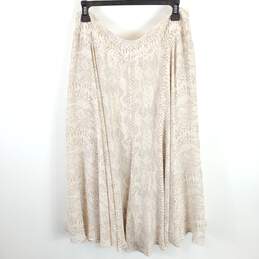 Ann Taylor Women Beige Printed Flared Skirt Sz 14 NWT