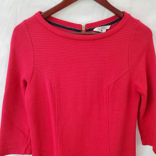 Boden Ribbed Dress Red Ponte Knit in Size UWS 6L image number 3