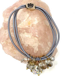 Designer Juicy Country Gold-Tone Clear Crystal Stretchable Charm Bracelet