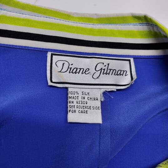 Vintage Diane Gilman Silk Button Up Shirt No Size image number 3