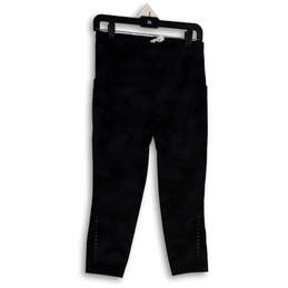 Womens Black Camouflage Elastic Wasit Pull-On Capri Leggings Size 8