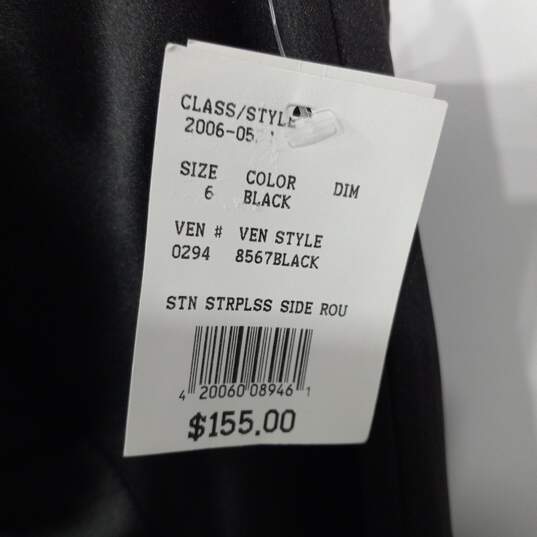 NWT Womens Black Side Drape Brooch Sleeveless Bridesmaid Maxi Dress Size 6 image number 3