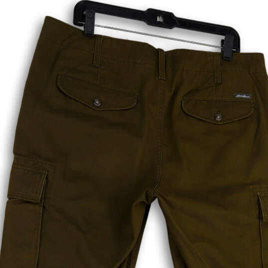 Womens Green Flat Front Slash Pocket Straight Leg Cargo Pants Size 36/32 image number 4