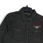 Mens Dark Gray Long Sleeve Collared Front Pockets Button-Up Shirt Size Medium image number 3