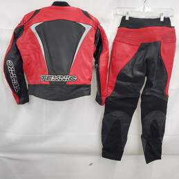 Teknic Men's Red/Black Racing Leathers 2-Piece Set Size 8/36 alternative image