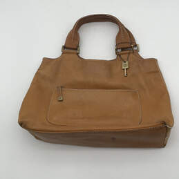 Womens Brown Leather Inner Pockets Fashionable Zipper Shoulder Bag