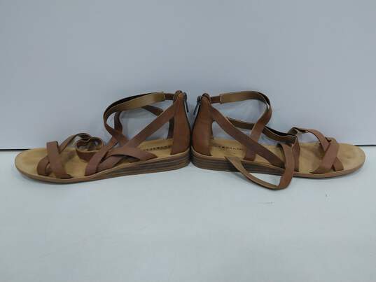 Lucky Brand Women's Light Brown Open Toe Slingback Sandals Size 11 image number 3