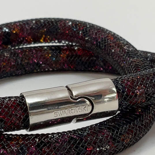 Designer Swarovski Silver-Tone Stardust Multicolor Crystal Wrap Bracelet image number 3