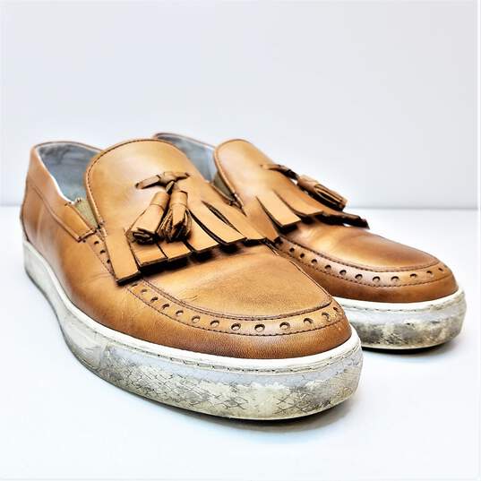 Bruno Bellini Italy Kiltie Tassel Brown Leather Loafers Shoes Men's Size 43 M image number 3