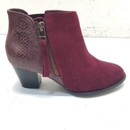 Vionic Upright Anne Burgundy Suede Zip Ankle Boots Women's Size 5 M