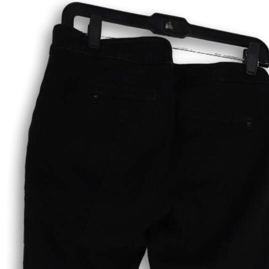 Womens Black Dark Wash Denim Zip Pocket Stretch Skinny Leg Jeans Size 10P image number 4