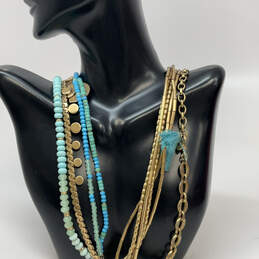 Designer Stella & Dot Gold-Tone Isa Disc Multi-Layered Beads Chain Necklace alternative image