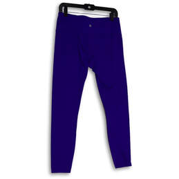 Womens Blue Elastic Waist Pull-On Activewear Compression Leggings Size L alternative image