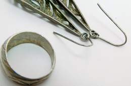 Artisan 925 Abalone Bracelet w/ Scrolled Earrings & Ring 20g alternative image