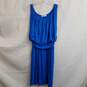 Lush Blue Pleated Sleeveless Scoop Neck Dress Size S image number 1