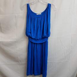 Lush Blue Pleated Sleeveless Scoop Neck Dress Size S
