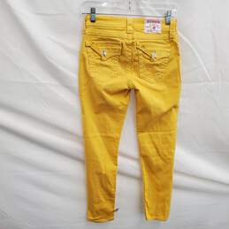 True Religion Women's Yellow Stretch Slim Fit Jeans Size 26 alternative image