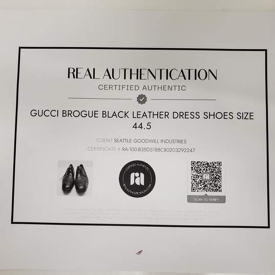 Gucci Brogue Black Leather Dress Shoes Men's Size 11 image number 9