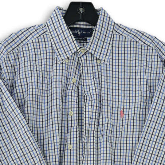 Mens Multicolor Plaid Classic Fit Collared Button-Down Shirt Size 15 1/2 image number 2