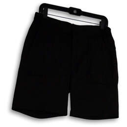 Womens Black Flat Front Slash Pockets Regular Fit Golf Chino Shorts Size 6