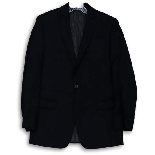 Mens Black Long Sleeve Pockets Notch Lapel Formal One Button Blazer Sz 40L image number 3