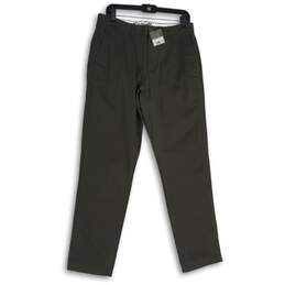 NWT Eddie Bauer Mens Gray Flat Front Slash Pocket Chino Pants Size 32X32