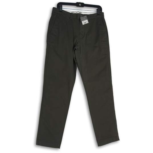 NWT Eddie Bauer Mens Gray Flat Front Slash Pocket Chino Pants Size 32X32 image number 1