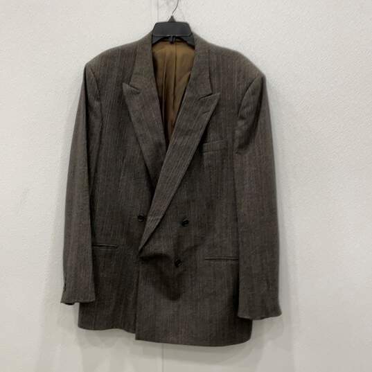 Christian Dior Mens Brown Gray Blazer & Pants 2 Piece Suit Set Size 48L With COA image number 2