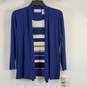 Alfred Dunner Women Navy Striped Blouse MP NWT image number 1