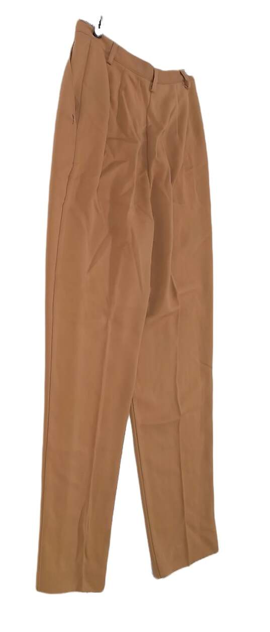 Womens Khaki Pleated Front Pockets Straight Leg Chino Pants Size 10P image number 3
