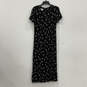 Womens Black Floral Crew Neck Short Sleeve Back Zip Maxi Dress Size 8 image number 1