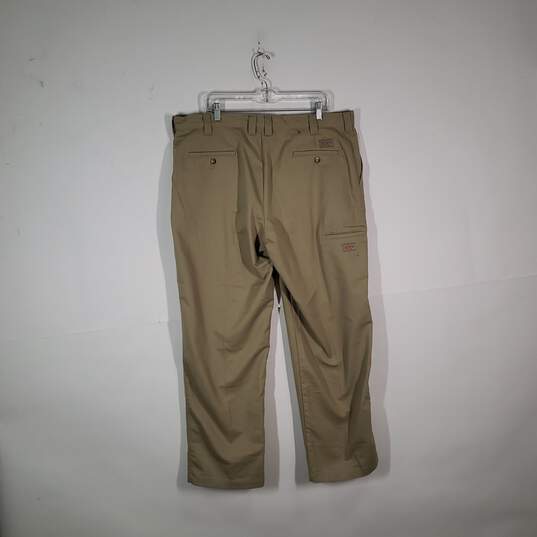 Mens Regular Fit Slash Pockets Flat Front Chino Pants Size 40x32 image number 2
