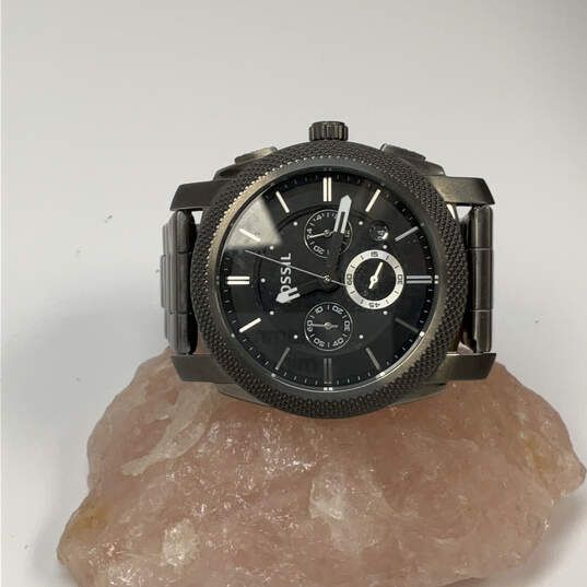 Designer Fossil Machine Chronograph Black Round Dial Analog Wristwatch image number 1