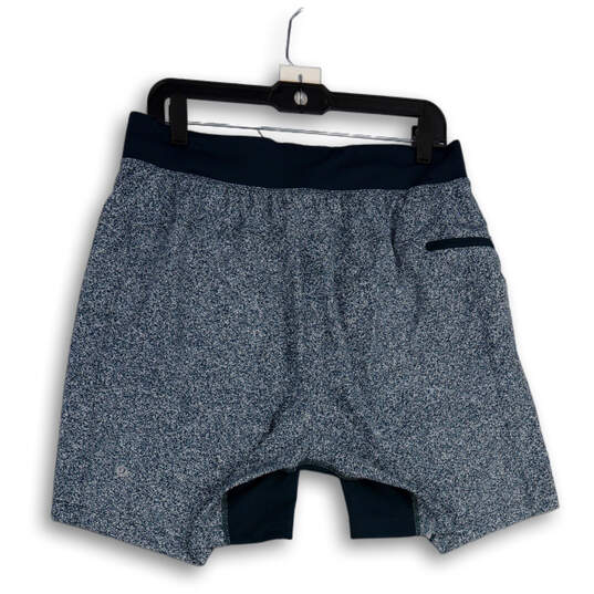 Mens Blue Heather Elastic Waist Slash Pocket Pull-On Athletic Shorts Size L image number 2