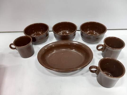 Lot of Assorted Fiesta Chocolate Brown Ceramic Dishes image number 1