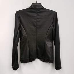 Womens Black Long Sleeve Collared Single Breasted Blazer Jacket Size Medium alternative image