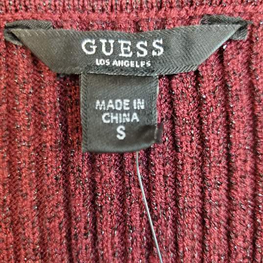 Guess Women Burgundy Sweater Dress S NWT image number 3