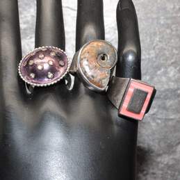 Assortment of 3 Sterling Silver Rings (Size 6.50-8) - 29.4g